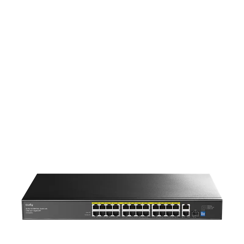 CUDY FS1026PS1 - 24-Port 10/100M PoE+ Switch with 2 Gigabit Port+ 1SFP 300W