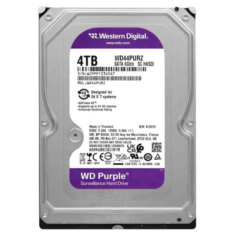 Western Digital WD Purple 4TB 5400Rpm 128MB -WD44PURZ