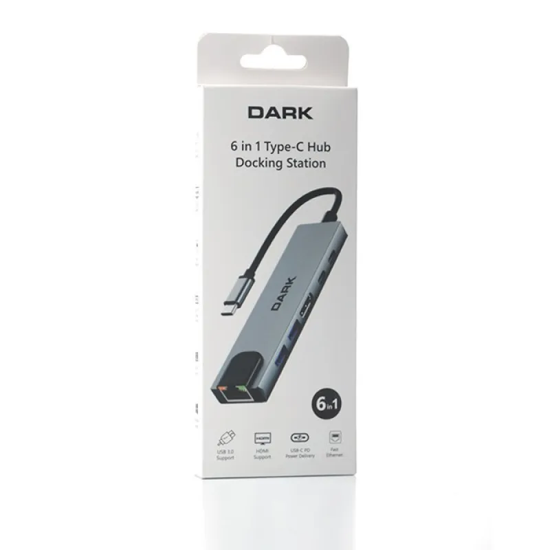 Dark (DK-AC-U31X47) 6in1 USB 3.2 Type-C Çoklayıcı