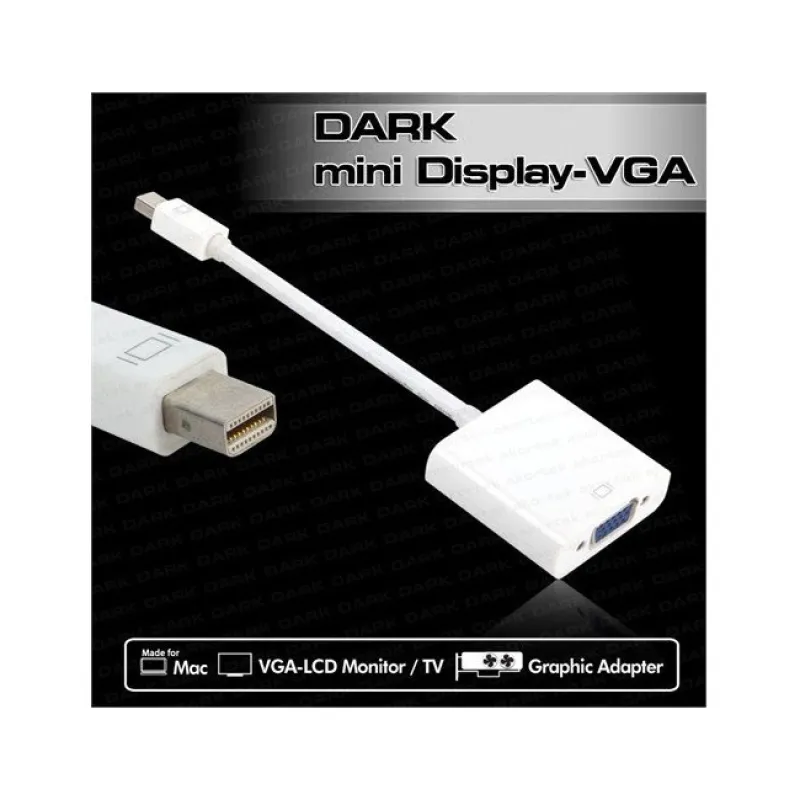 Dark Mini DisplayPort to VGA Dişi Çevirici