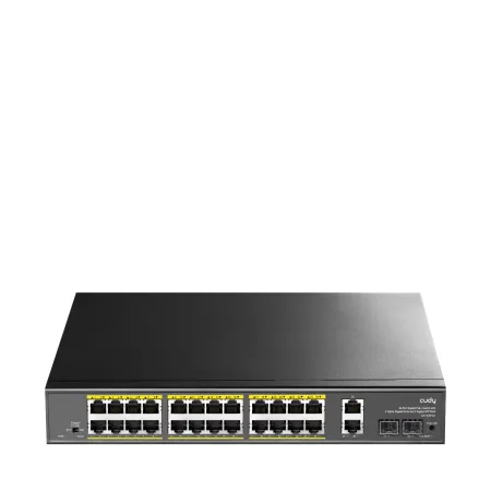 CUDY GS1026PS2 - 24-Port Gigabit PoE+ Switch with 2 Uplink Gigabit Ports and 2 Gigabit SFP Slots 300W