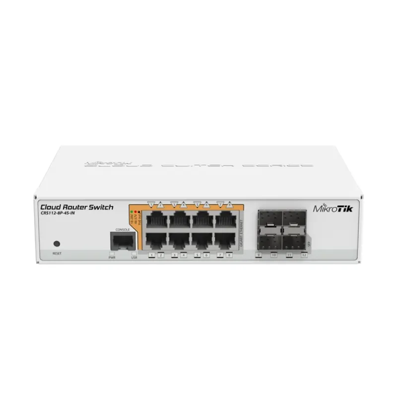 Mikrotik CRS112-8P-4S-IN 8 Port Gigabit PoE/PoE+ 4x SFP Masaüstü Switch (CRS112-8P-4S-IN)