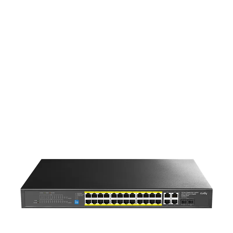 CUDY GS1028PS2 - 24-Port Gigabit PoE+ Switch with 4 Uplink Gigabit Ports and 2 Gigabit SFP Slots 300W